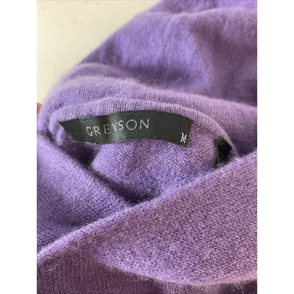 Greyson Womens‎ Purple Wool Cashmere Koko Hoodie Sweater M Golf Casual